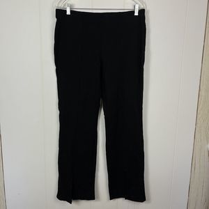 Time Tru Women Pull On Pants XL 16 18 35x30 Black Tucks Elastic Waist High Waist